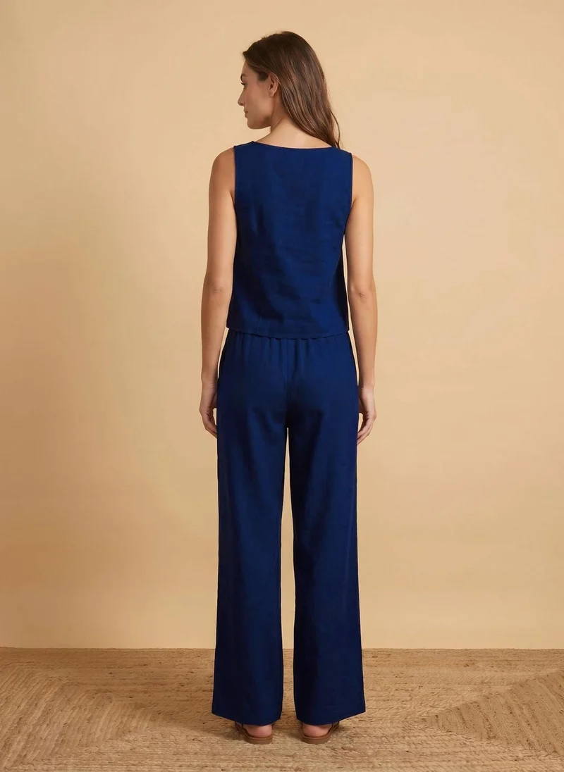 Nautica  Women Sleeveless Viscose Top for Soft Comfort and Easy Casual Styling - Blue for Women | Best Price UAE