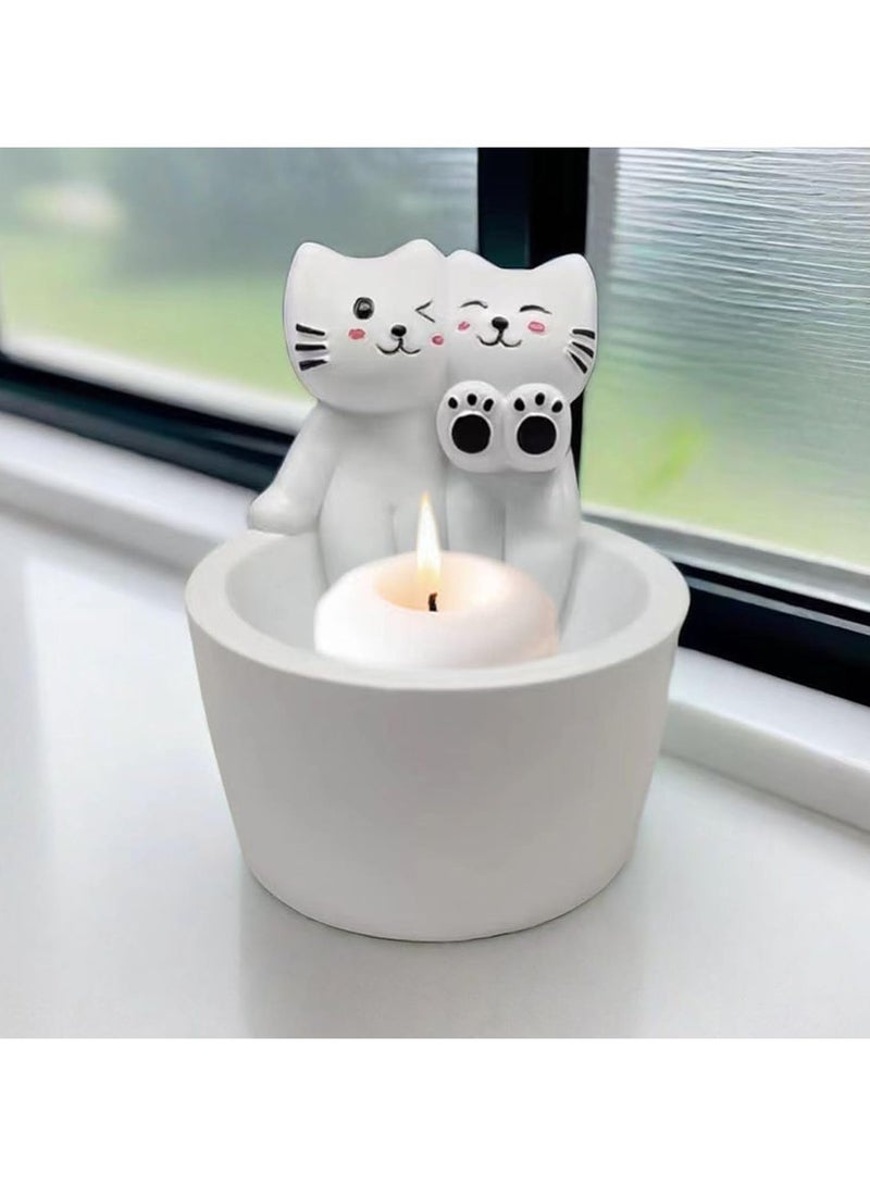 general Cat candlesticks, cartoon kitten candlesticks, cat hand warmer candlesticks, girl gifts, cat lover gift candlestick decorations - Image 1