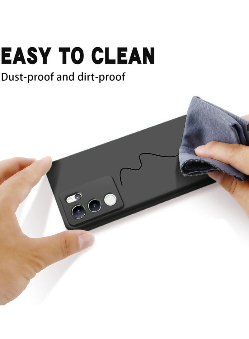 Wtech Soft Liquid Silicone Case Cover For Vivo V30 Lite 5G 2023 Black - Image 2