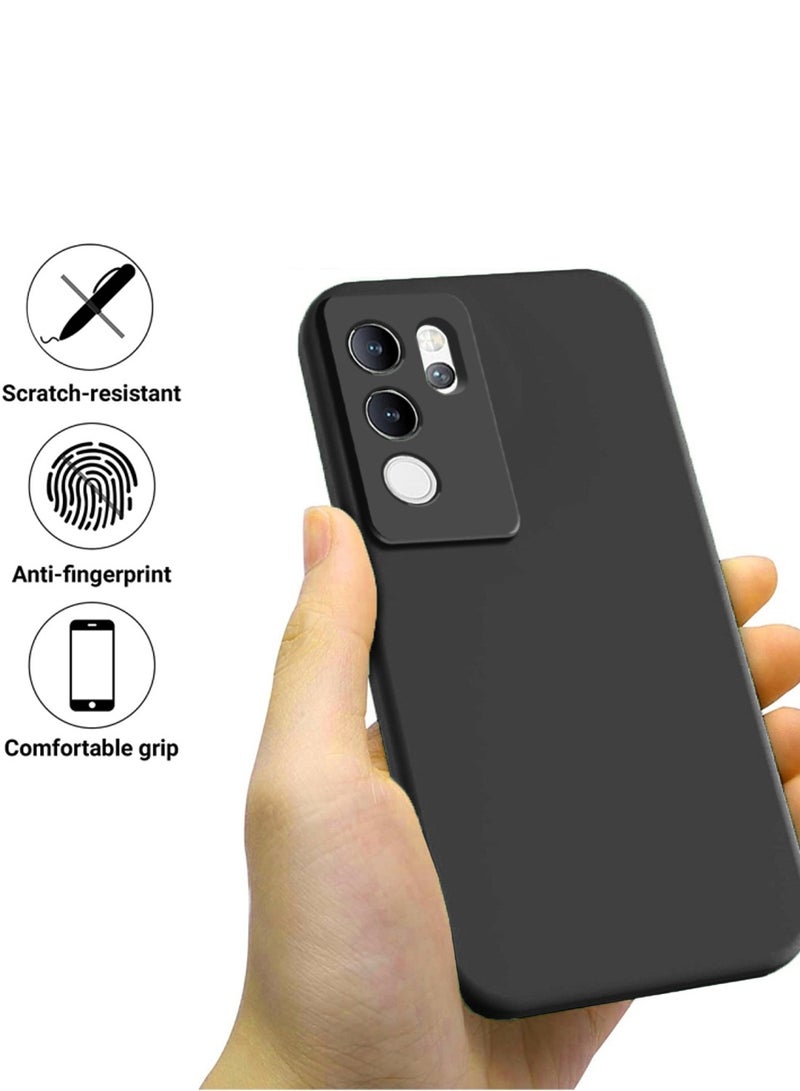 Wtech Soft Liquid Silicone Case Cover For Vivo V30 Lite 5G 2023 Black - Image 3