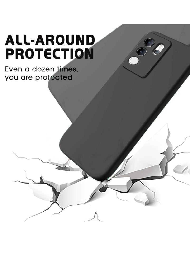 Wtech Soft Liquid Silicone Case Cover For Vivo V30 Lite 5G 2023 Black - Image 4