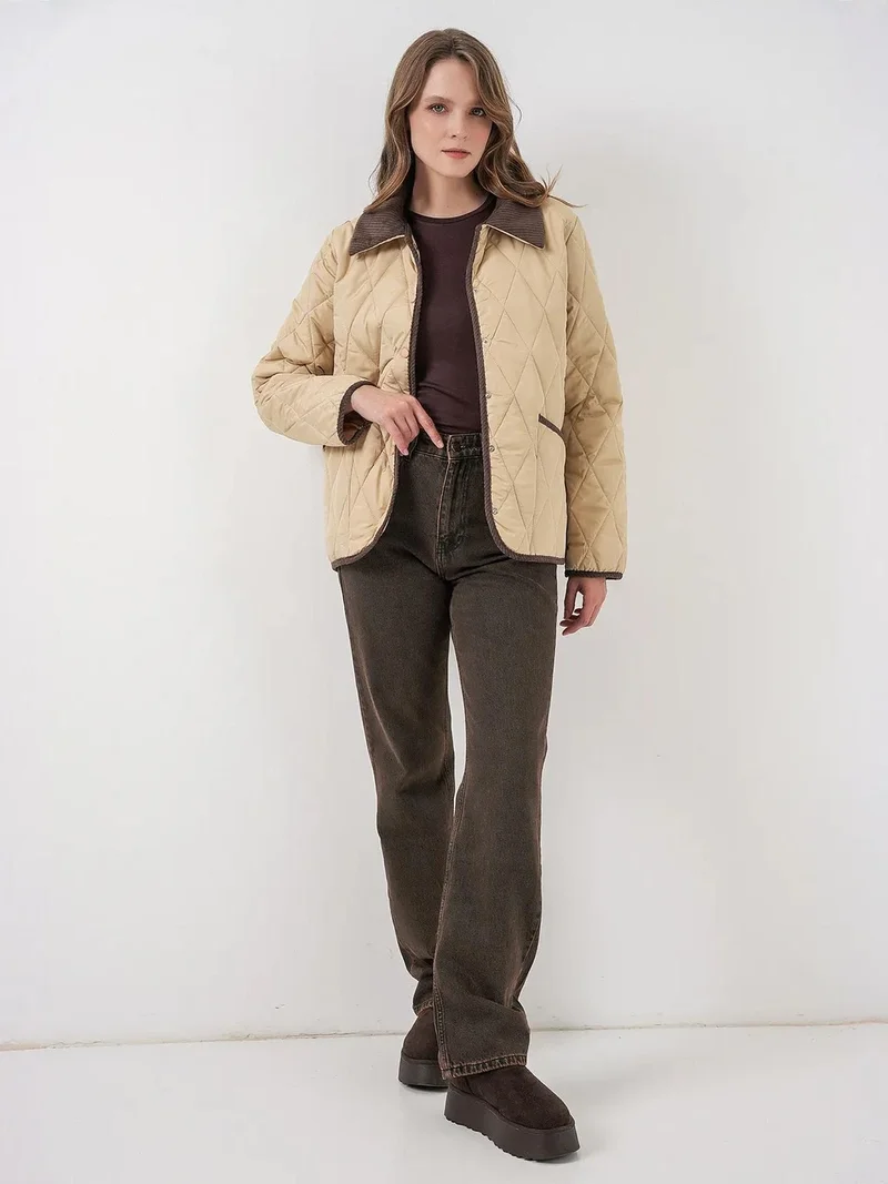 BIG DART BDART Textured Puffer Down Coat with Collar Detail