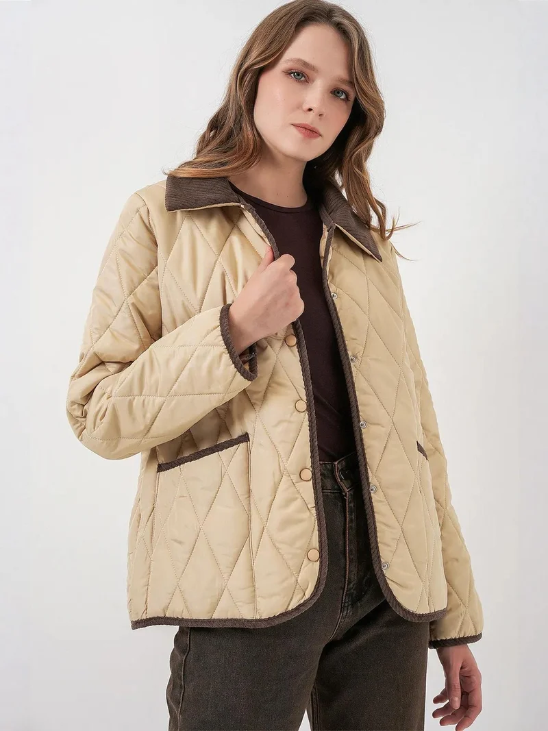 BIG DART BDART Textured Puffer Down Coat with Collar Detail