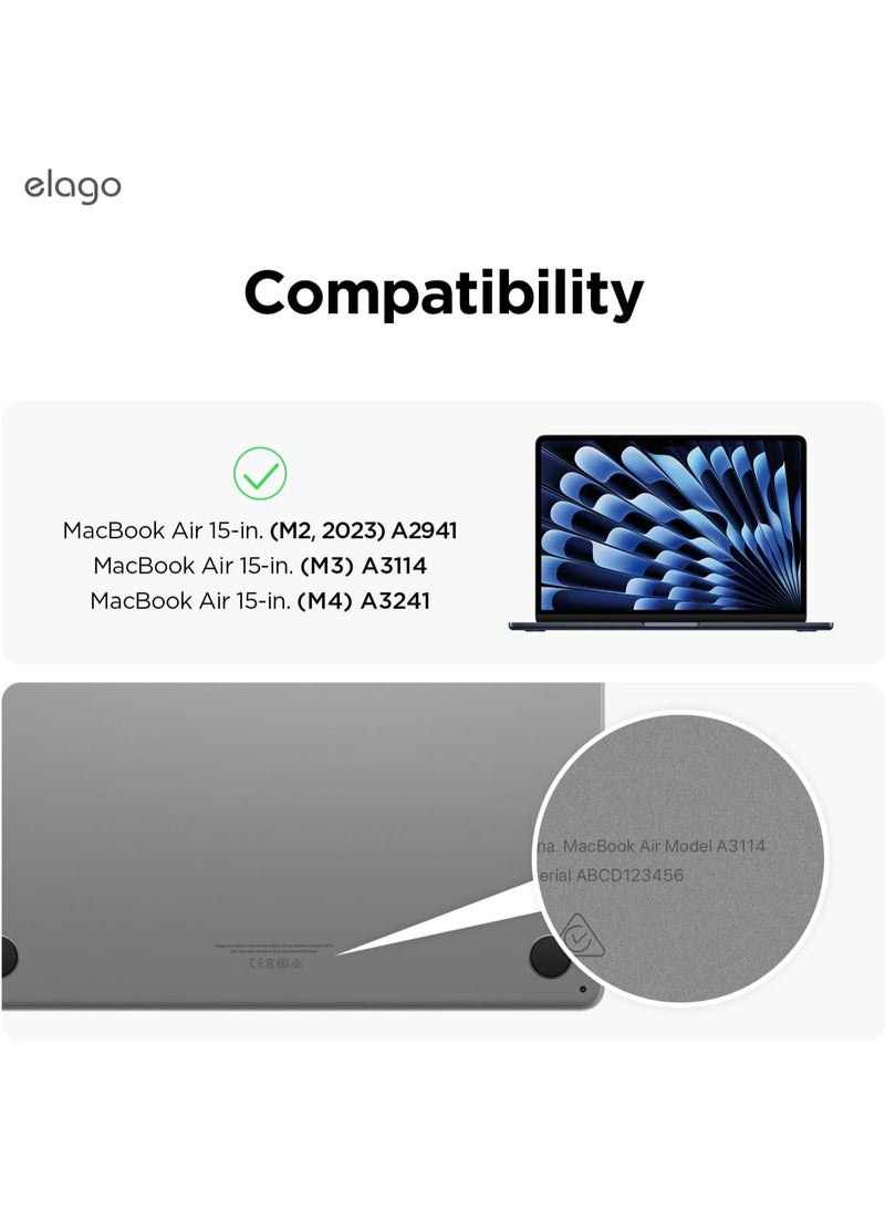 Elago Slim Hard for Macbook Air Case Cover 15-inch M4 A3241 (2025) / M3 A3114 (2024) / M2 A2941(2022) Ultra Slim & Full Protection - Frosted Clear - Image 2