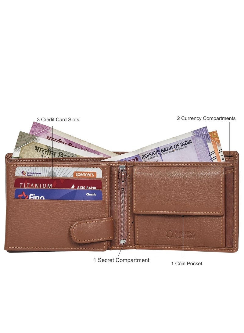 Urban Forest Oliver Redwood Light Brown Leather Wallet for Men, 6 Card Slot - Image 3