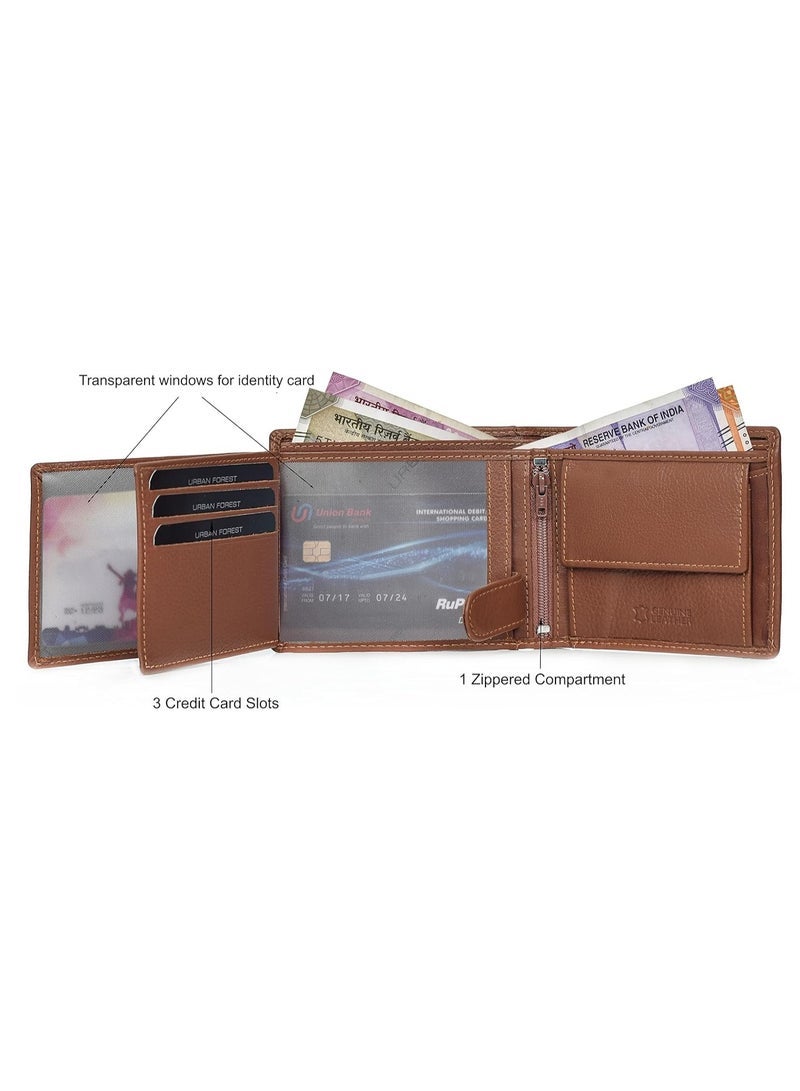 Urban Forest Oliver Redwood Light Brown Leather Wallet for Men, 6 Card Slot - Image 4
