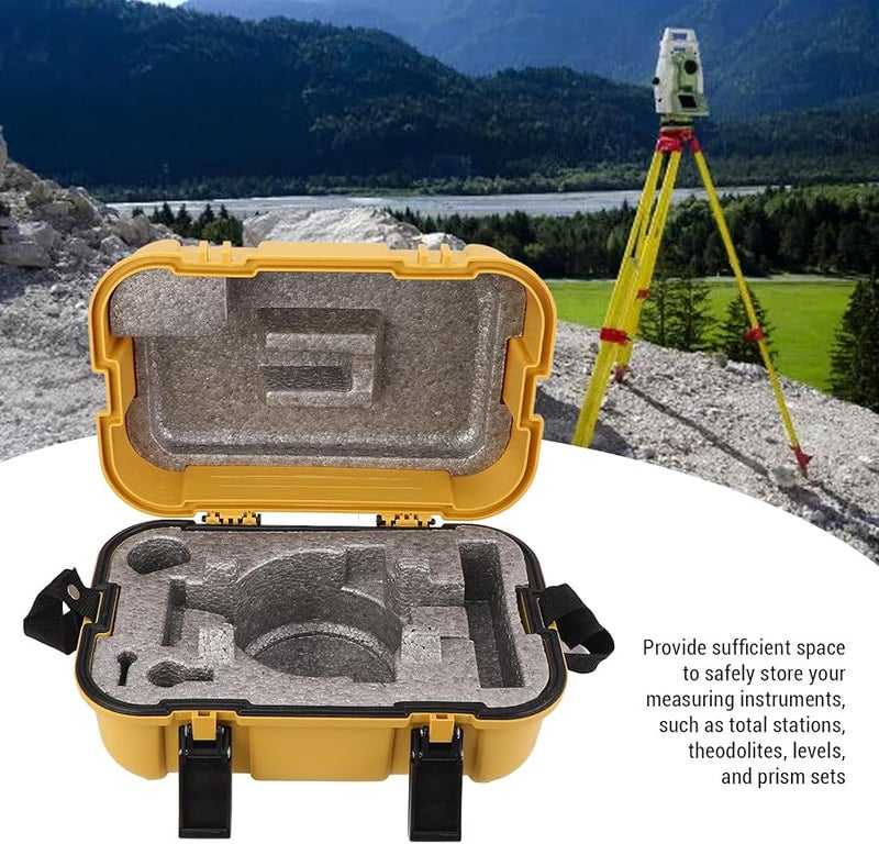 Yellow PP Material Surveying Instrument Carrying Case Double Lock Lightweight Durable Protection For Theodolite And Prism - Image 5