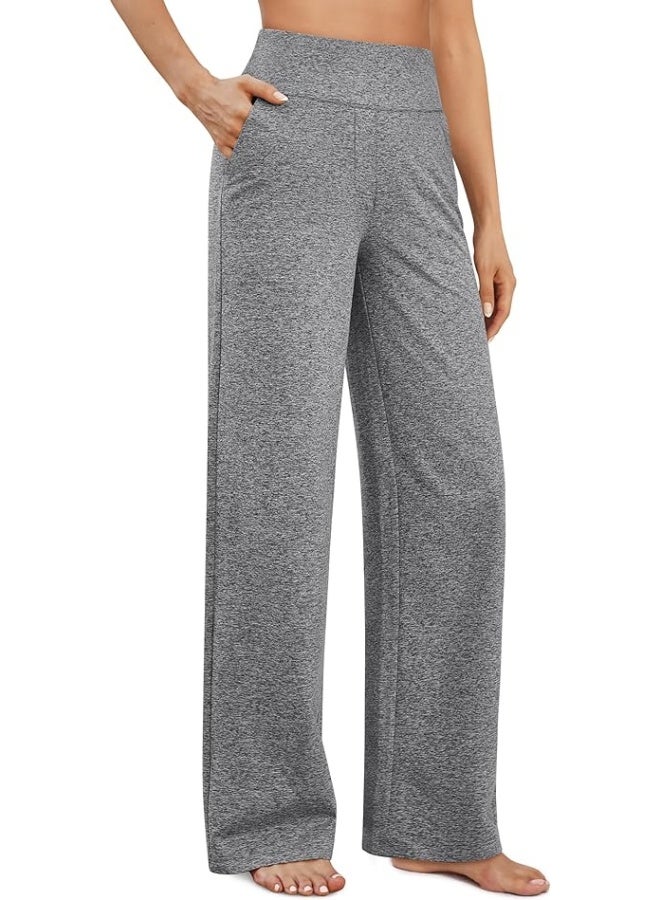 NIBEMINENT Yoga Pants Women Wide Leg Pants with Pockets High Waist Stretch Dress Casual Sweatpants Petite/Regular/Tall - Image 1