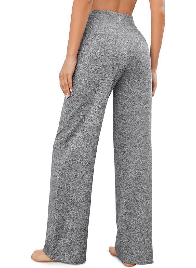NIBEMINENT Yoga Pants Women Wide Leg Pants with Pockets High Waist Stretch Dress Casual Sweatpants Petite/Regular/Tall - Image 3