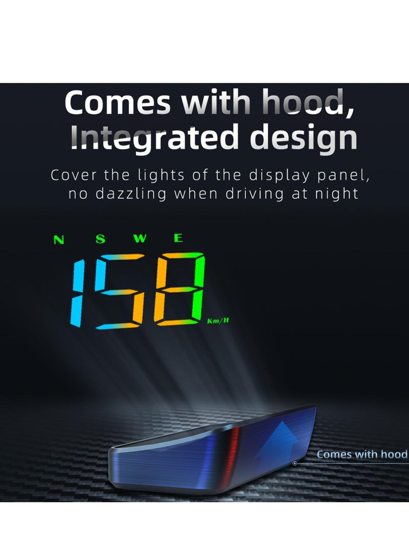 XiuWoo Speedometer HUD, GPS Digital Speed Meter KM/H MPH Speedo Head Up Display, Compass Over Speed Alert, Windshield GPS Speedometer Projector System with High-Definition - Image 4