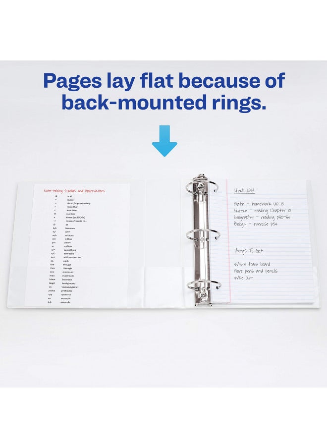 AVERY Avery Economy View 3 Ring Binder, 1.5" Round Rings, 1 White Binder (05770)  - Image 2
