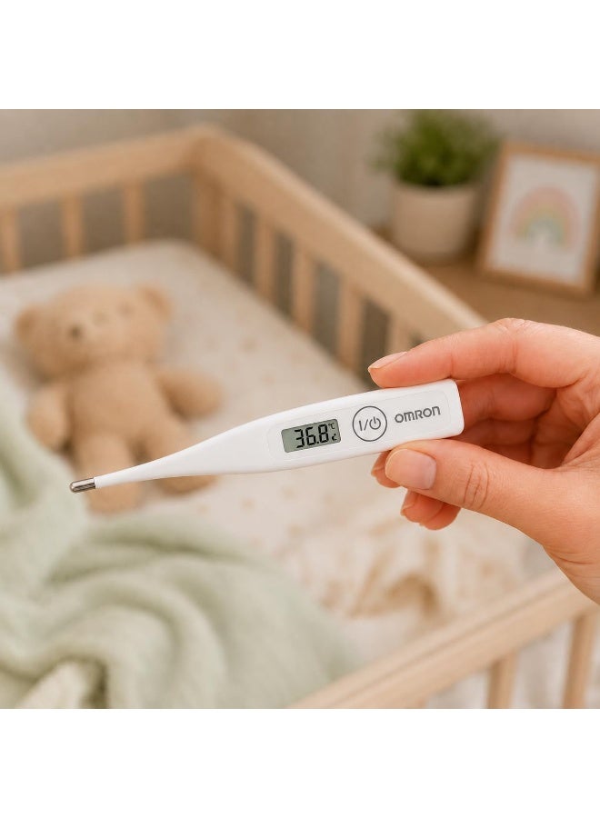 Omron Eco Temp Basic Digital Thermometer – Fast & Accurate Temperature Measurement, Water Resistant, LCD Display - Image 4