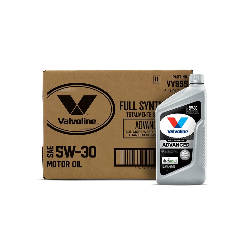 Valvoline زيت محرك فالفولين المتقدم بالكامل الاصطناعي SAE 5W-30 1 QT، علبة من 6 - Image 2
