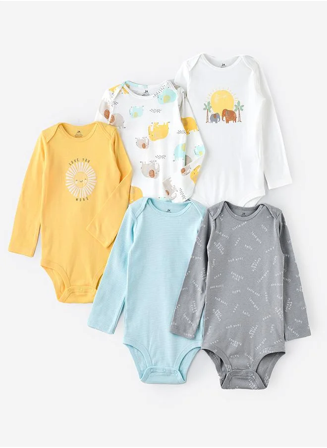 بيبي كلو Elephant Safari Bodysuit Set of 5