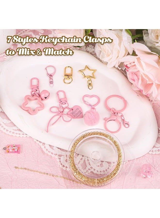 Ecoofor 249 Pcs Keychain Making Kit for Kids & Adults – Includes 15 Keychain Clips, 16.4 Feet Chains, 100 Charms, Beading Accessories, Jewelry Pliers – DIY Bag Charms & Jewelry Craft Kit Supplies - Image 4