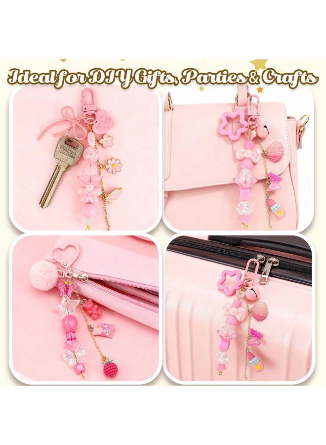 Ecoofor 249 Pcs Keychain Making Kit for Kids & Adults – Includes 15 Keychain Clips, 16.4 Feet Chains, 100 Charms, Beading Accessories, Jewelry Pliers – DIY Bag Charms & Jewelry Craft Kit Supplies - Image 5