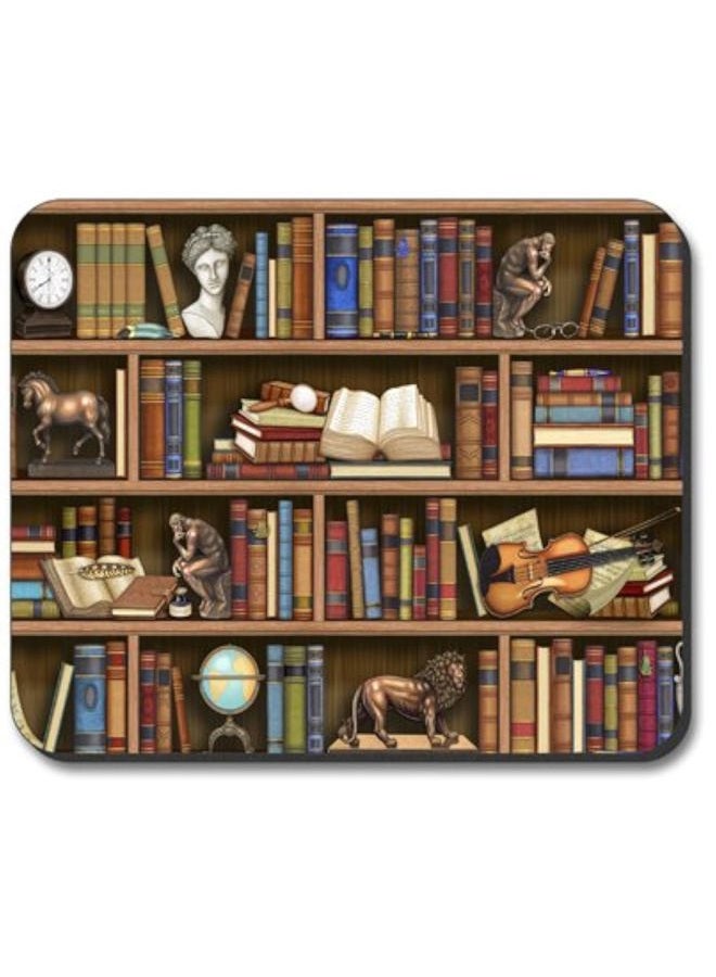 Art Plates Books In Library - Mouse Pad - By Art Plates - Image 1