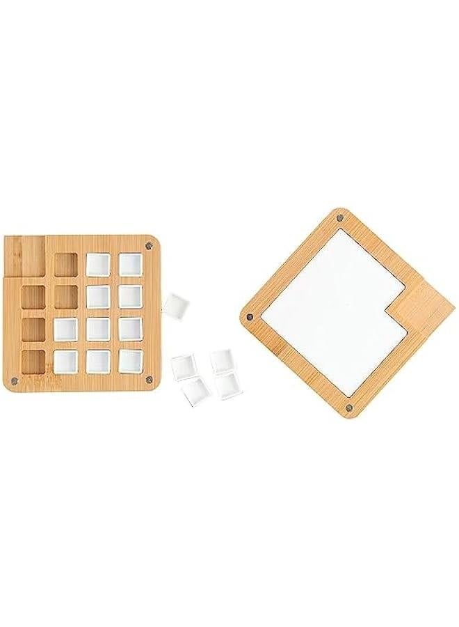 15 Color Wooden Watercolor Palette, Portable Sketchbook Palette Mini Travel Paint Palette Box for Watercolor Painting - Image 3