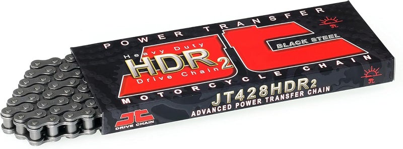 Chain JTC420HDR100SL (420 Series) Black Steel 100 Link Heavy Duty Non O-Ring Chain with Connecting Link