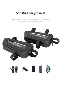 Generic Motorcycle Tail Bag Saddle Bags Tool Bag EVA Waterproof Bike Frame Bag Hard Shell Side Motorcycle Storage Bag Hanging Bag Seat Tube Cycling Accessories packge 2Pcs  - Image 5