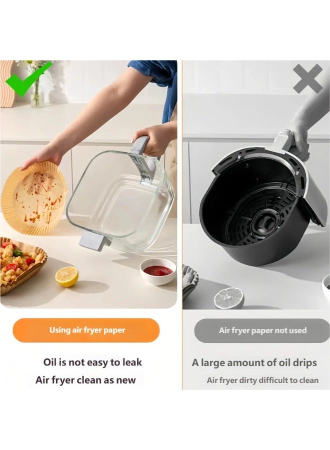 ملحقات فرن الهواء المربع، ورق طهي مطبخي من مستوى الطعام بدون لصق مقاوم للزيت ومقاوم لدرجات الحرارة العالية وممتص للزيت، مثالي لفريش الفرن والجناحات الدجاجية والفراكة الدجاجية والبيتزا والأكثر من ذلك، حافظ على نضارة فرن الهواء الخاص بك - Image 3