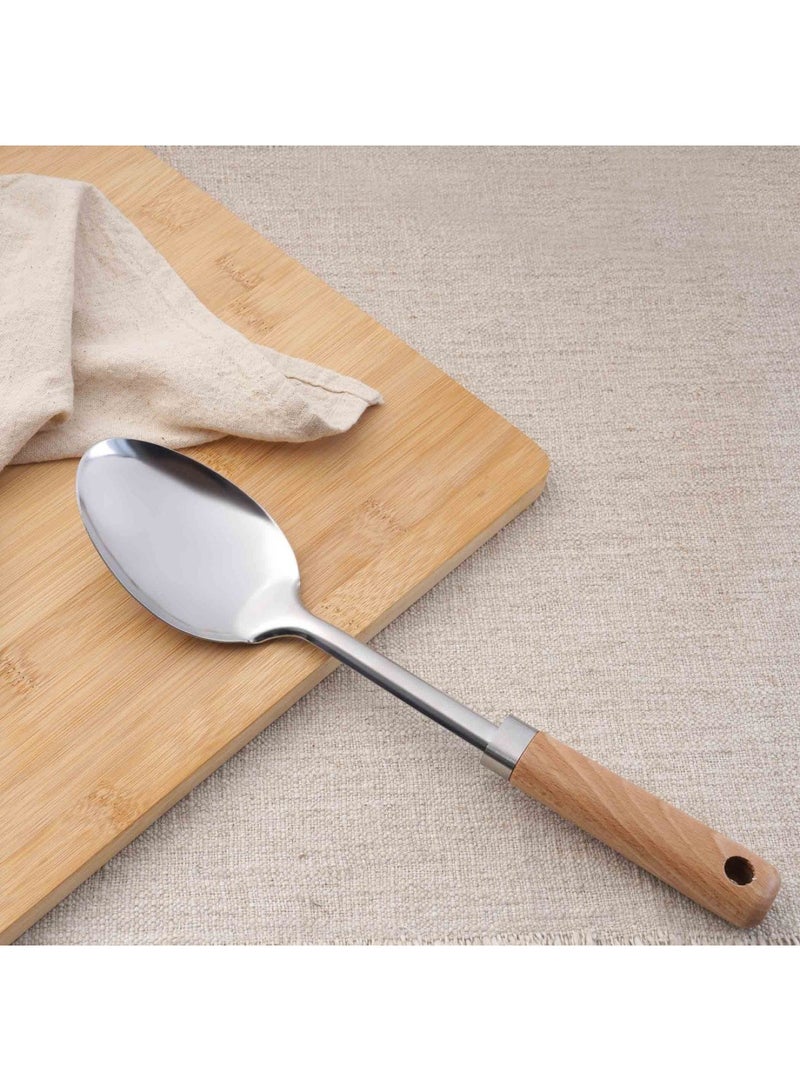 Pan Home Natura Solid Spoon 31.5x7cm - Natural - Image 2