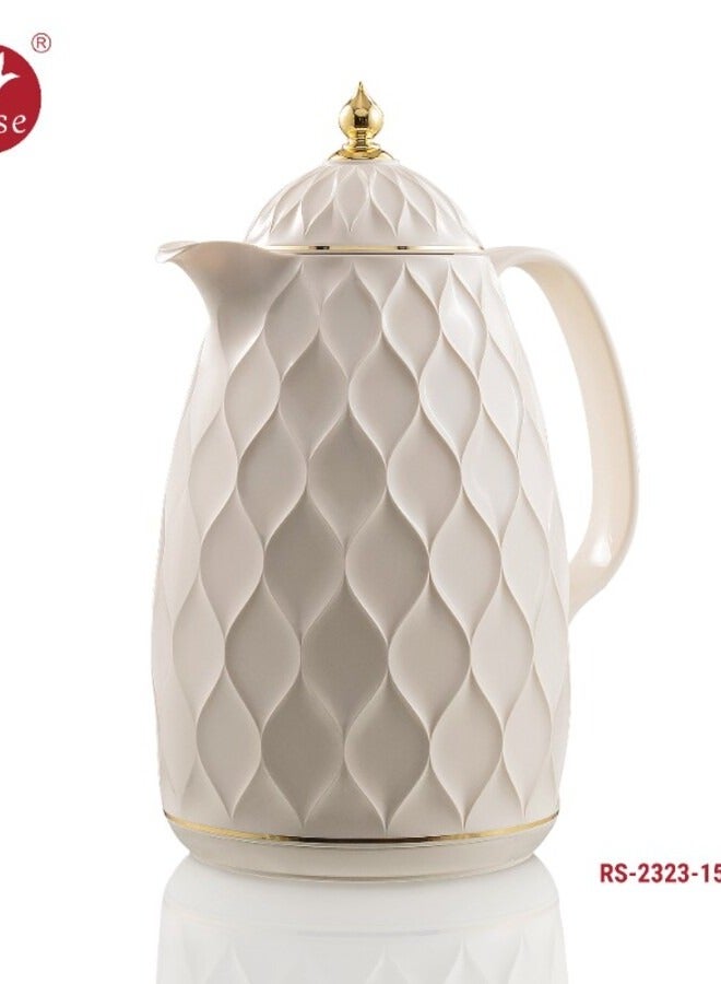 Rose Tea white pearl flask set consisting of three pieces (half a liter + a liter + a liter and a half) - Image 2