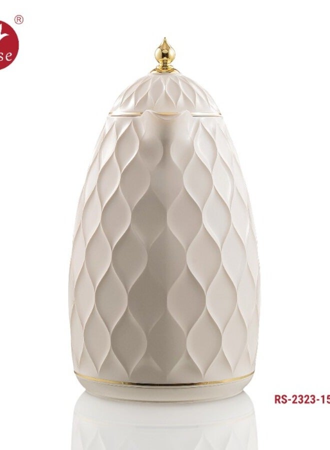 Rose Tea white pearl flask set consisting of three pieces (half a liter + a liter + a liter and a half) - Image 4