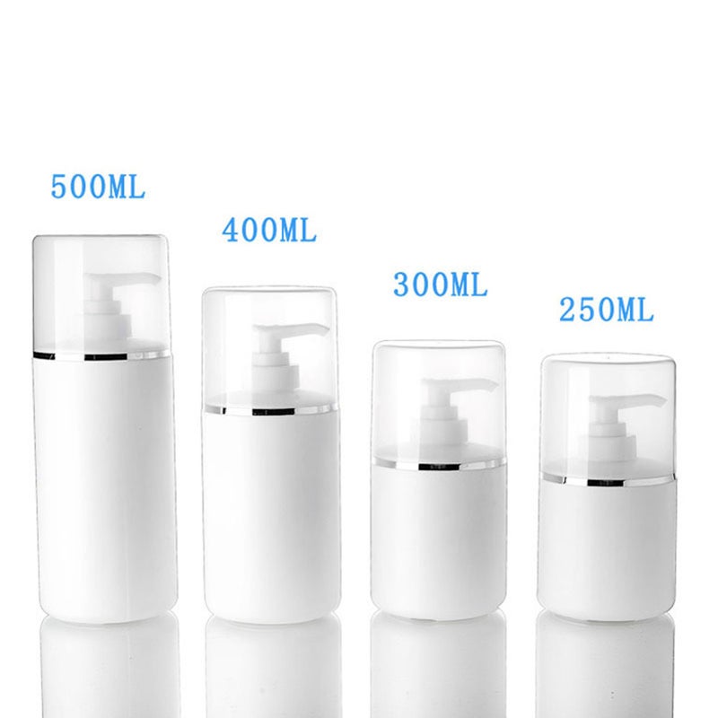 3pcs Empty Pump Bottles Comestics Dispenser Bottles Pressing Emulsion Bottles Pastic Shampoo Bottle Lotion Bottle (White 250ML) - Image 2