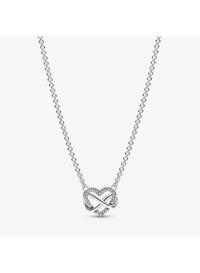 Pan Home Silver heart-shaped hollow jewelry gift set (including necklace and a pair of earrings) - Image 2