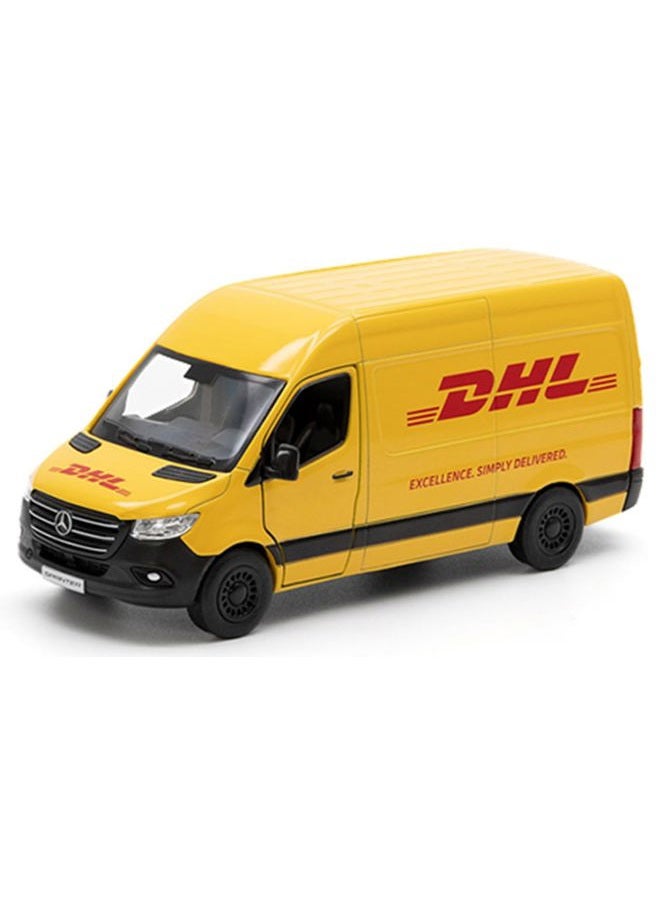 KiNSMART - Mercedes-Benz Sprinter UPS Edition Cargo Van 1:48 O Scale 5" Die Cast Metal Model Toy Van, Pull-Back Action (DHL) - Image 1
