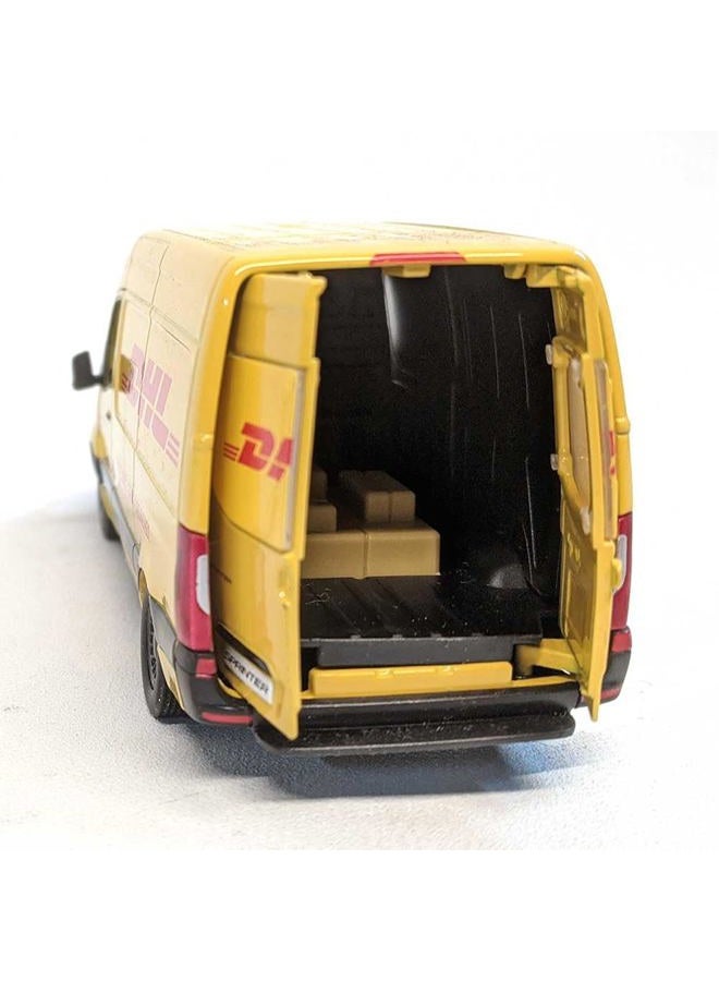 KiNSMART - Mercedes-Benz Sprinter UPS Edition Cargo Van 1:48 O Scale 5" Die Cast Metal Model Toy Van, Pull-Back Action (DHL) - Image 3
