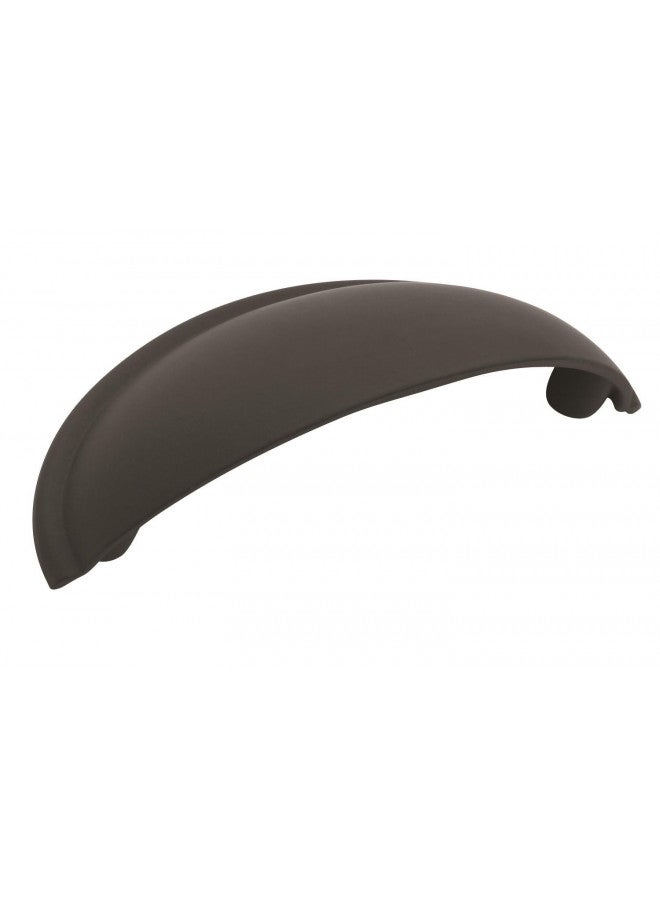 Amerock Amerock | Cabinet Cup Pull | Matte Black | 2-1/2 inch (64 mm) Center to Center | Cup Pulls | 1 Pack | Drawer Pull | Drawer Handle | Cabinet Hardware  - Image 1