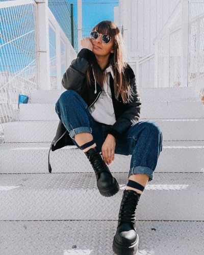 Dr Martens Dr. Martens mens Vegan Jadon Ii Mono Fashion Boot, Black Felix Rub Off, 11 Women 10 Men US - Image 3