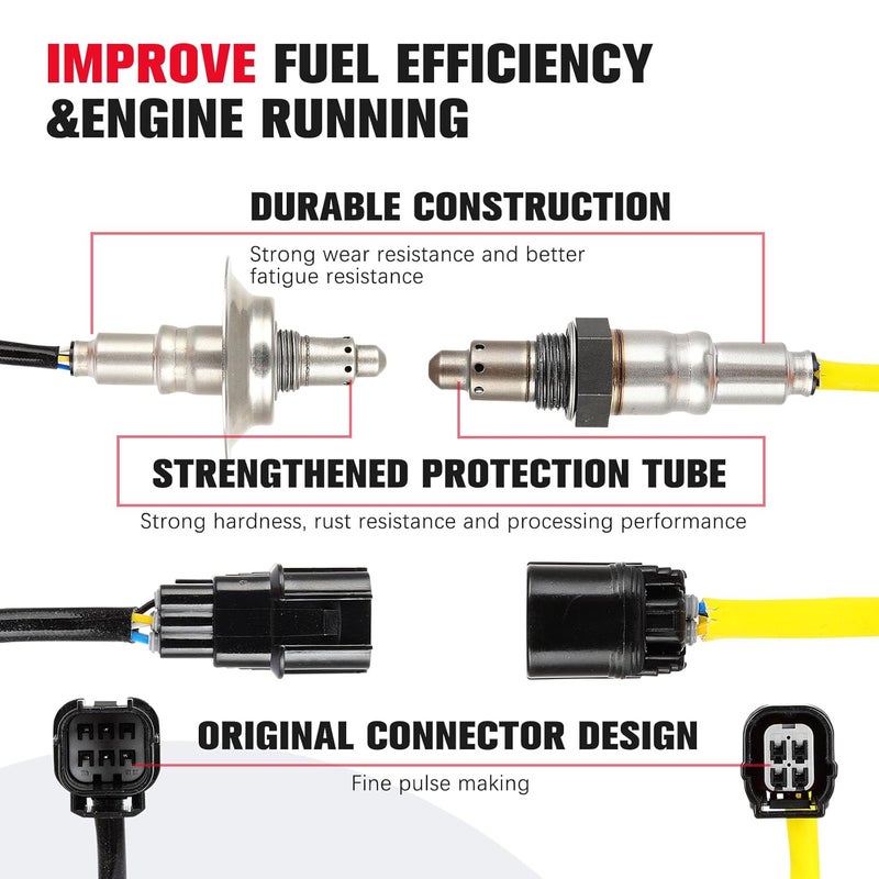 QIJIAUTO O2 Oxygen Sensor Upstream Downstream for Honda Civic 2017-2020, 2PCS - Image 4