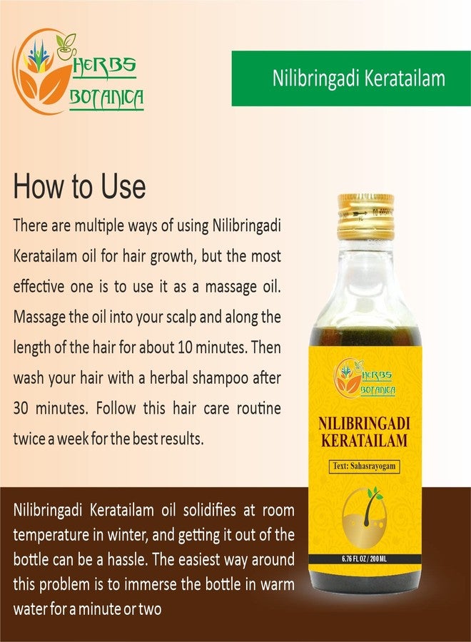 Herbs Botanica Nilibringadi Keratailam Neelibhringadi Hair Oil for Scalp, Hair Loss,Ayurvedic Oil for Hair Premature Graying 200ml Bottle - Image 4