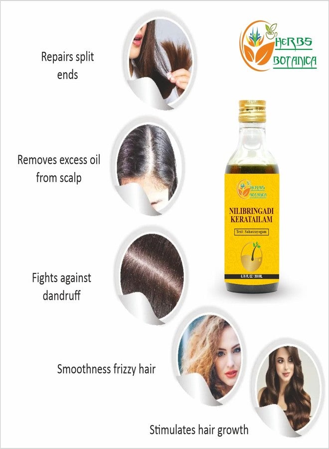 Herbs Botanica Nilibringadi Keratailam Neelibhringadi Hair Oil for Scalp, Hair Loss,Ayurvedic Oil for Hair Premature Graying 200ml Bottle - Image 3