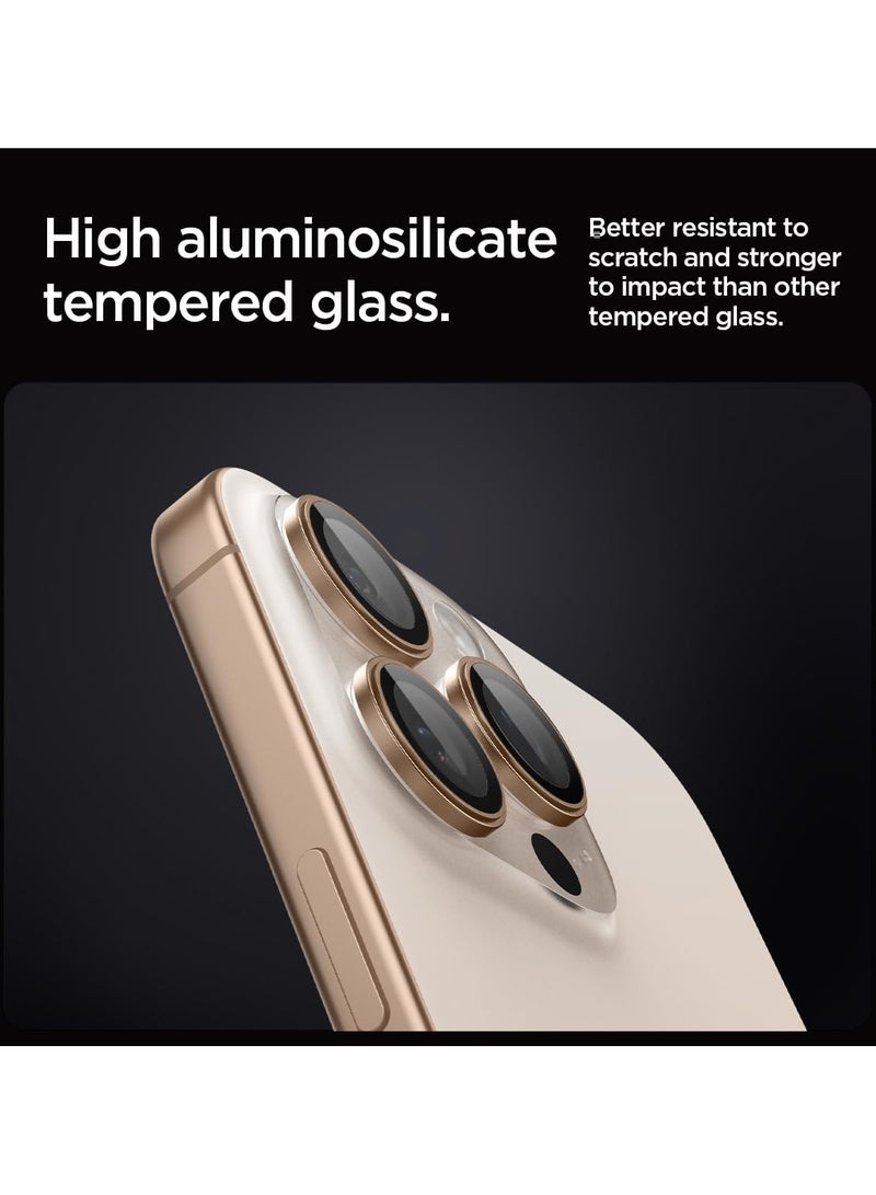 Spigen GLAStR EZ-Fit Optik PRO Camera Lens Protector [2 PACK] for iPhone 16 Pro Max and iPhone 16 Pro - Desert Titanium - Image 3