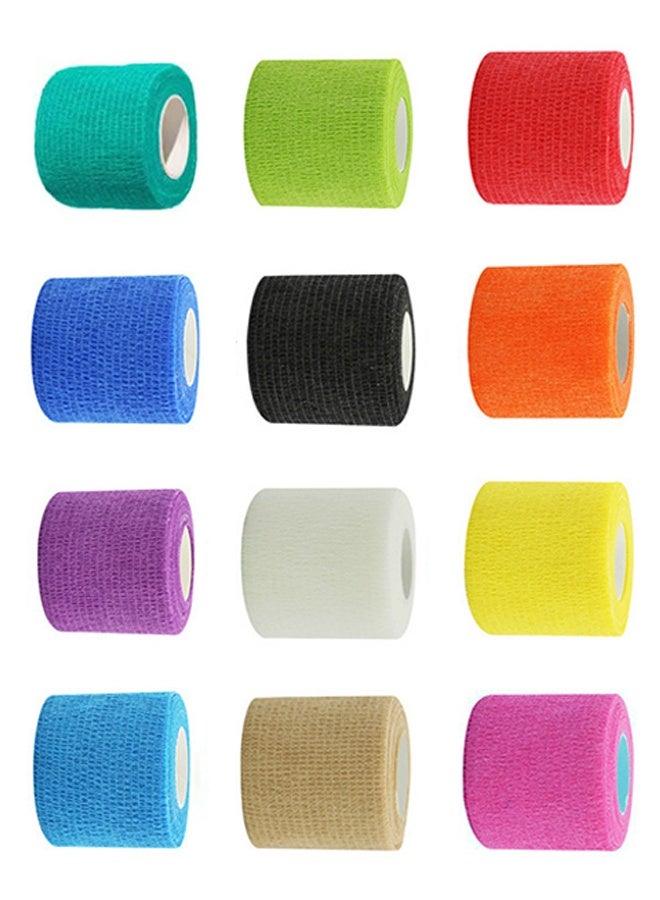 JiuAn 12 Pcs Self Adhesive Bandage Breathable Cohesive Bandage Wrap Rolls Elastic Self-Adherent Tape for Stretch Athletic, Sports, Wrist, Ankle - Image 1