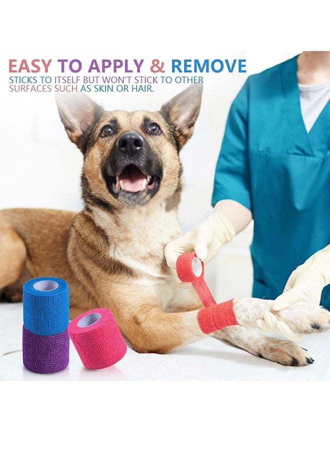 JiuAn 12 Pcs Self Adhesive Bandage Breathable Cohesive Bandage Wrap Rolls Elastic Self-Adherent Tape for Stretch Athletic, Sports, Wrist, Ankle - Image 4