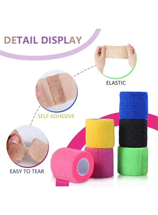 JiuAn 12 Pcs Self Adhesive Bandage Breathable Cohesive Bandage Wrap Rolls Elastic Self-Adherent Tape for Stretch Athletic, Sports, Wrist, Ankle - Image 3