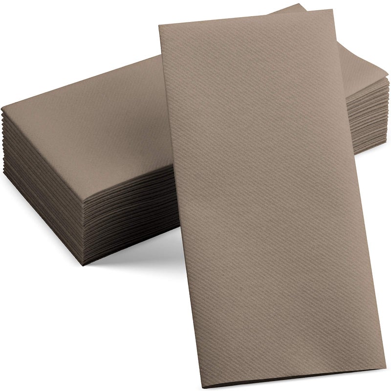 Servietto 50-Pack Disposable Linen-Feel Beige Napkins  12"" x 17"" Cloth-Like Paper Dinner Napkins For Wedding  Bathroom  Party Or Event - Image 1