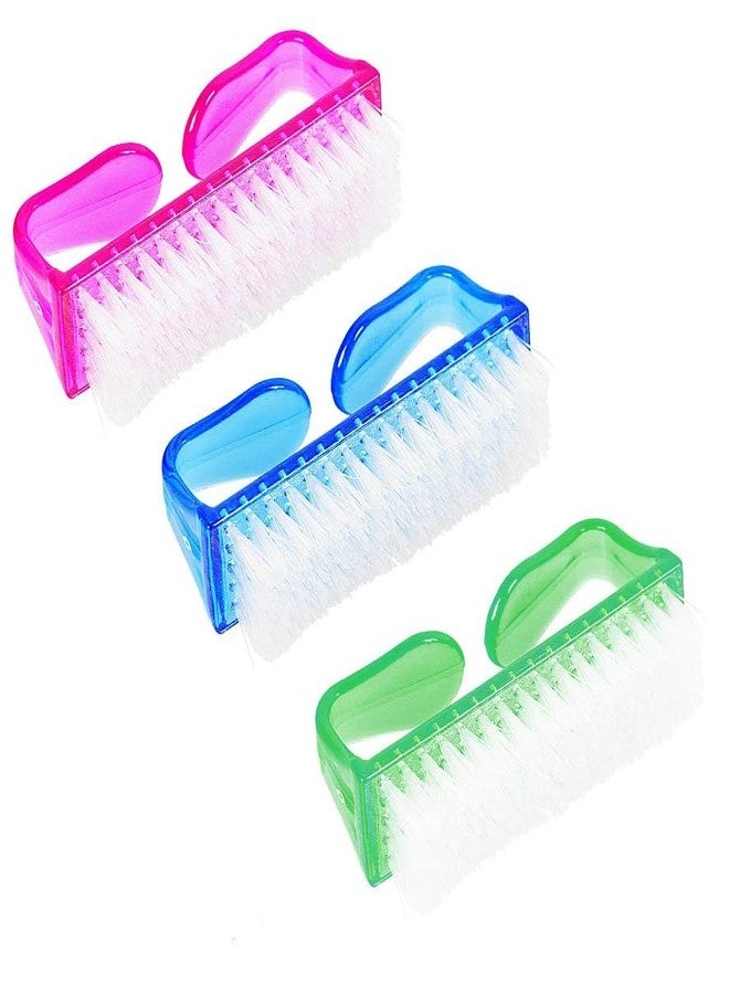 MEPOINT 3 Pcs Handle Grip Nail Brush Fingernail Cleaner Pedicure Scrub Foot Brushes Toes Cleaning Tool Kit Multicolor (PACK OF 3) - Image 1