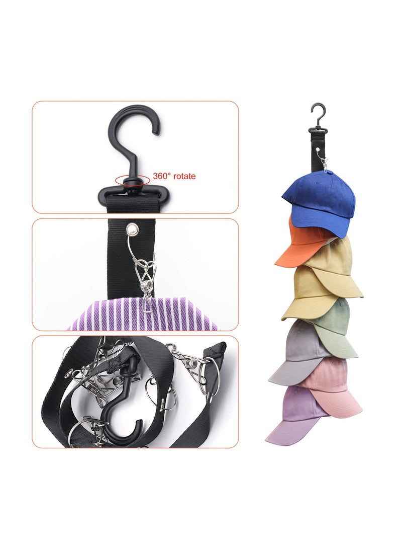 Y&D Baseball Cap Rack, Hold up to 8 Caps, Fitted Caps Sun Hats Organizer, Hat Storage Hanger for Closet Rod, Wall, Door, Clothes Rack,2 Pack  - Image 2