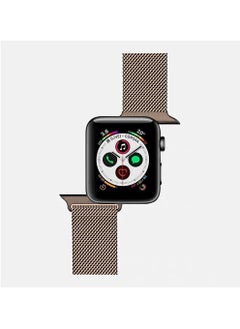 Generic Stainless Steel Replacement Watch Band Milanese Loop Strong Power Magnetic Buckle Compatible with Apple Watch Series 7/6/5/4/3/2/1 45mm 44mm 42mm 41mm 40mm 38mm (38mm/40mm/41mm Champagne)  - Image 3