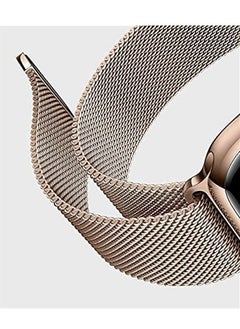 Generic Stainless Steel Replacement Watch Band Milanese Loop Strong Power Magnetic Buckle Compatible with Apple Watch Series 7/6/5/4/3/2/1 45mm 44mm 42mm 41mm 40mm 38mm (38mm/40mm/41mm Champagne)  - Image 4