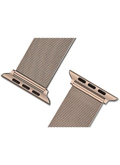 Generic Stainless Steel Replacement Watch Band Milanese Loop Strong Power Magnetic Buckle Compatible with Apple Watch Series 7/6/5/4/3/2/1 45mm 44mm 42mm 41mm 40mm 38mm (38mm/40mm/41mm Champagne)  - Image 5