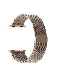 Generic Stainless Steel Replacement Watch Band Milanese Loop Strong Power Magnetic Buckle Compatible with Apple Watch Series 7/6/5/4/3/2/1 45mm 44mm 42mm 41mm 40mm 38mm (38mm/40mm/41mm Champagne)  - Image 1