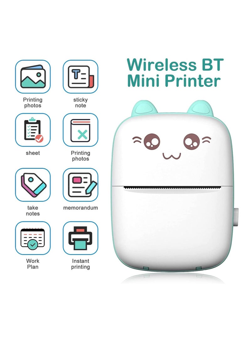 Joyelink Mini printer portable, pocket thermal printer with 10 rolls of printing paper and 5 color pens, used for photo, image, office receipt, label, QR code, inkless printing, iOS Android application (blue)  - Image 3