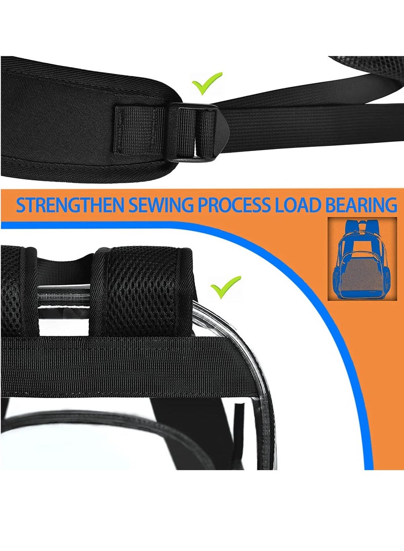 Excefore حقيبة ظهر شفافة صغيرة سوداء، حقيبة صغيرة شفافة معتمدة من الملعب، حقيبة صغيرة شفافة لحفلات الموسيقى، حقيبة بلاستيكية مقاومة للماء للسيدات والفتيات للسفر في المهرجانات - Image 5